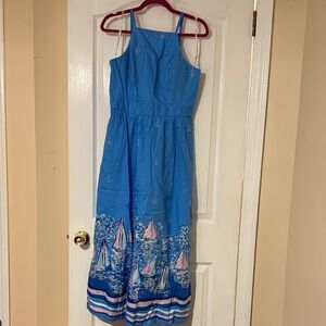 Lilly Pulitzer Blue Nautical Midi Dress